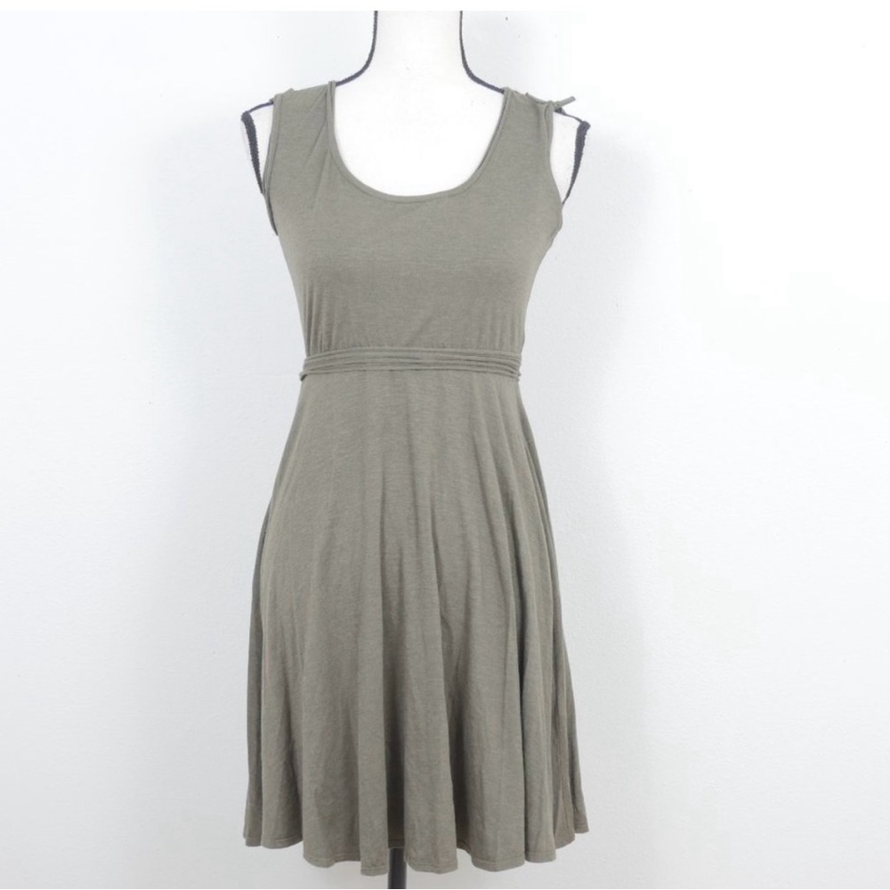 Max Studio Heather Olive Spring Summer Sleeveless Full Skirt Size XS Dress